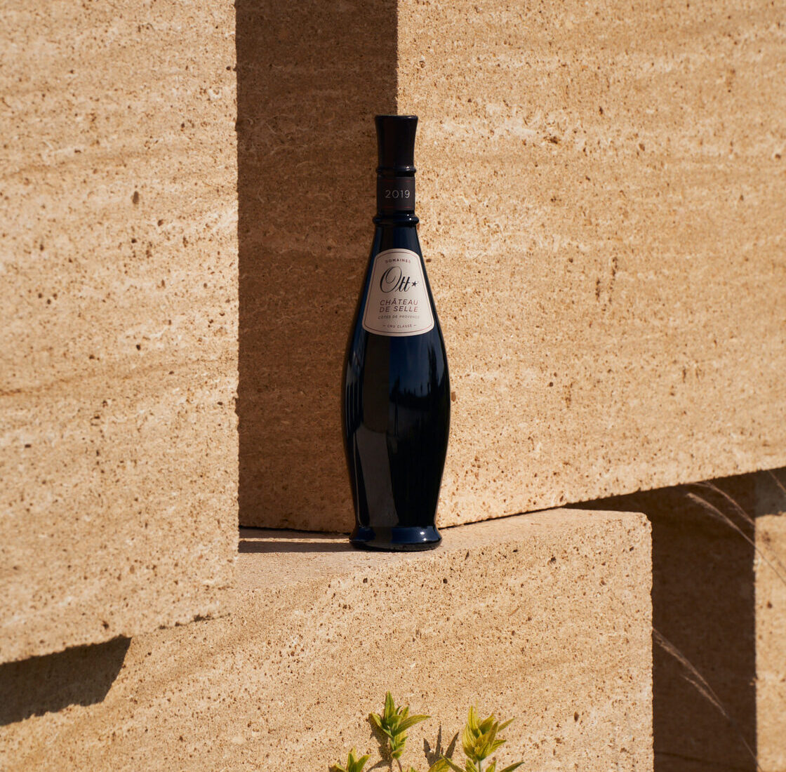 une-bouteille-de-chateau-de-selle-rouge-posee-sur-une-pierre-du-domaine